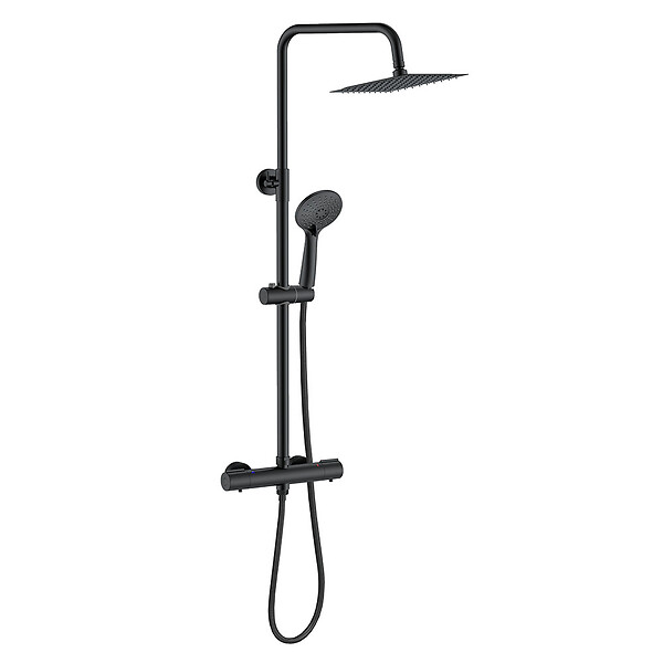 AICA SANITAIRE - AICA colonne de douche thermostatique avec douchette 3 jets, douche de tête 20 x 20 cm, ensemble de douche en acier inoxydable - large