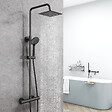 AICA SANITAIRE - AICA Colonne de douche thermostatique, Acier inoxydable Pomme 200mm+Douchette 3 jets, Chromé - vignette