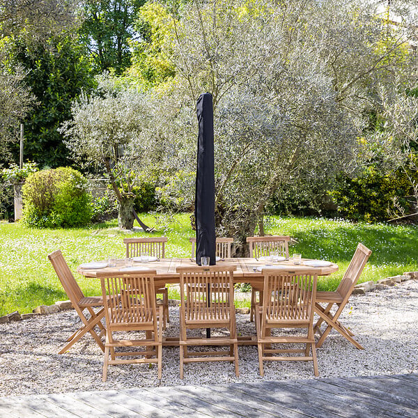 HAPPY GARDEN - Housse 200cm pour parasol droit - large