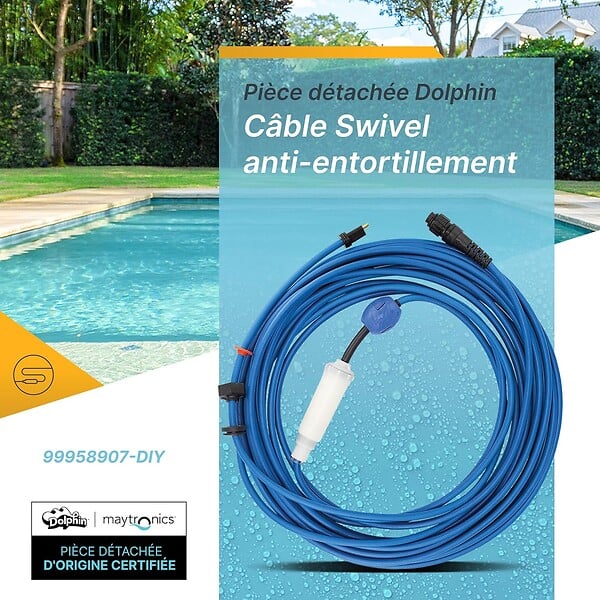 DOLPHIN - cable d'alimenation avec swivel 18m diy pour robot dolphin e35 et t35 - 99958907-diy - large