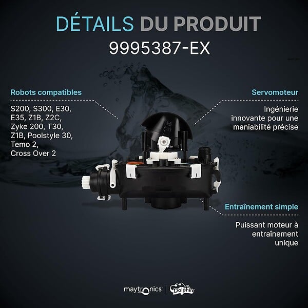 DOLPHIN - moteur pour robot dolphin s200, s300, e30 etc... voir liste - 9995387-assy - large
