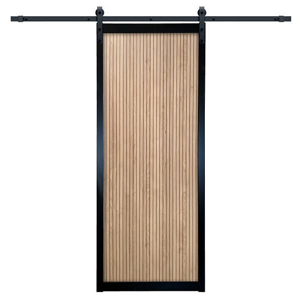 SKYLAB - lot de porte Univers noir et deepline wood naturel 83 cm - large