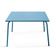 OVIALA - Table de jardin carrée en métal 8 places 120 cm bleu pacific - Palavas - vignette