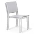 OVIALA - Lot de 2 chaises de jardin aluminium et textilène blanc - Nice - vignette