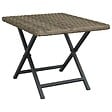 VIDAXL - vidaXL Table pliable gris 45x35x32 cm résine tressée - vignette