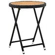 VIDAXL - vidaXL Table à thé Noir 60 cm Résine tressée et bois d'acacia solide - vignette