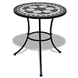 VIDAXL - vidaXL Table de bistro Noir et blanc 60 cm Mosaïque - vignette