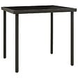 VIDAXL - vidaXL Table à dîner d'extérieur Anthracite 80x80x72 cm Verre et acier - vignette