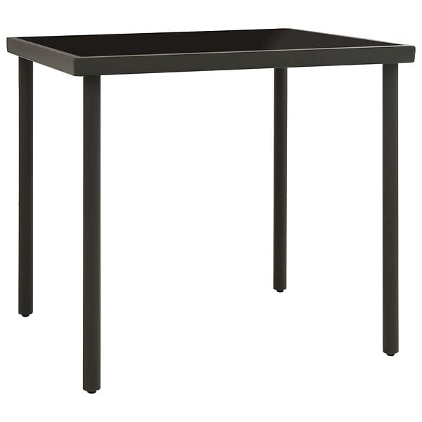 VIDAXL - vidaXL Table à dîner d'extérieur Anthracite 80x80x72 cm Verre et acier - large