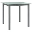 VIDAXL - vidaXL Table de jardin Gris clair 80x80x74 cm Aluminium et verre - vignette
