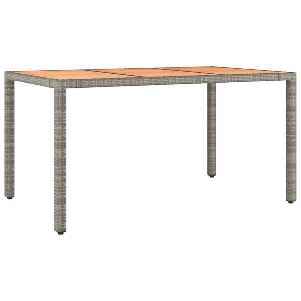 VIDAXL - vidaXL Table de jardin et dessus en bois Gris Résine tressée et acacia - large