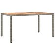 VIDAXL - vidaXL Table de jardin et dessus en bois Gris Résine tressée et acacia - vignette