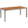 VIDAXL - vidaXL Table de jardin dessus en bois Gris 190x90x75 cm Résine tressée - vignette