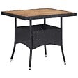 VIDAXL - vidaXL Table d'extérieur Noir Résine tressée et bois d'acacia solide - vignette