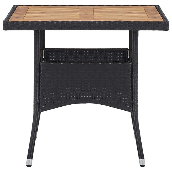 VIDAXL - vidaXL Table d'extérieur Noir Résine tressée et bois d'acacia solide - large