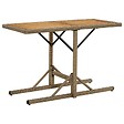 VIDAXL - vidaXL Table de jardin Beige Bois massif d'acacia et poly rotin - vignette