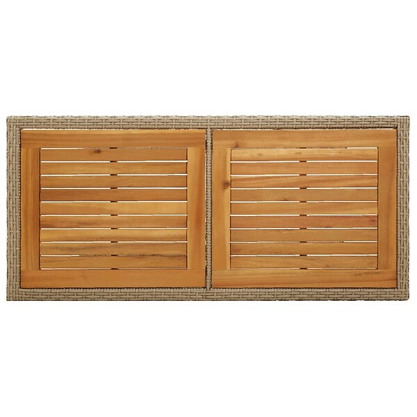 VIDAXL - vidaXL Table de jardin Beige Bois massif d'acacia et poly rotin - large