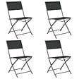 VIDAXL - vidaXL Chaises d'extérieur pliables lot de 4 Noir Acier et textilène - vignette