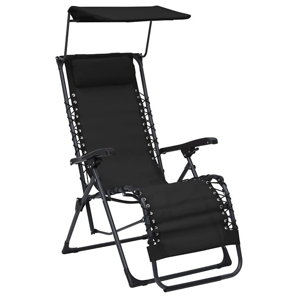 VIDAXL - vidaXL Chaises pliables de terrasse lot de 2 Textilène Noir - large