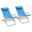 VIDAXL - vidaXL Chaises à bascule lot de 2 Acier Bleu - vignette