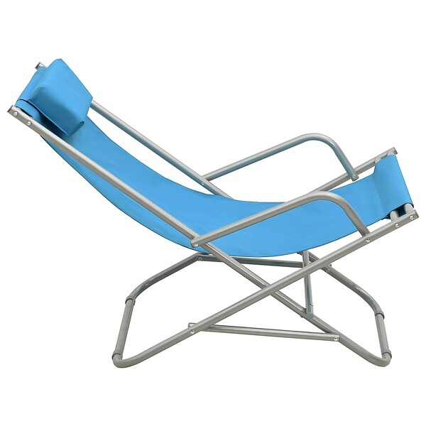 VIDAXL - vidaXL Chaises à bascule lot de 2 Acier Bleu - large