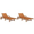 VIDAXL - vidaXL Chaises longues lot de 2 Bois d'acacia solide - vignette
