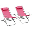 VIDAXL - vidaXL Chaises à bascule lot de 2 Acier Rose - vignette