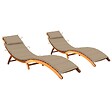 VIDAXL - vidaXL Chaises longues lot de 2 avec coussins Bois d'acacia solide - vignette