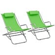 VIDAXL - vidaXL Chaises à bascule lot de 2 Acier Vert - vignette
