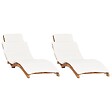 VIDAXL - vidaXL Chaises longues lot de 2 avec coussins Bois massif de teck - vignette