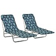 VIDAXL - vidaXL Chaises longues pliables lot de 2 Acier tissu Motif de feuilles - vignette