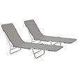 VIDAXL - vidaXL Chaises longues pliables lot de 2 Acier et tissu Gris - vignette