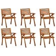VIDAXL - vidaXL Chaises de jardin lot de 6 Bois d'acacia solide - vignette
