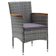 VIDAXL - vidaXL Chaises à manger de jardin lot de 4 Résine tressée Gris - vignette