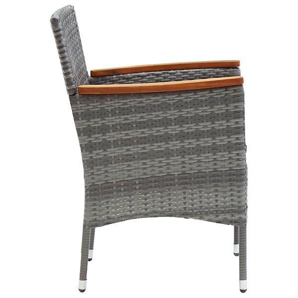 VIDAXL - vidaXL Chaises à manger de jardin lot de 4 Résine tressée Gris - large