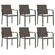 VIDAXL - vidaXL Chaises de jardin et coussins lot de 6 marron 56x59x84 cm rotin - vignette