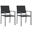 VIDAXL - vidaXL Chaises de jardin lot de 2 noir 54x62,5x89 cm résine tressée - vignette