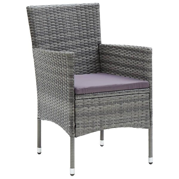 VIDAXL - vidaXL Chaises à manger de jardin lot de 4 Résine tressée Gris - large