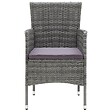 VIDAXL - vidaXL Chaises à manger de jardin lot de 4 Résine tressée Gris - vignette