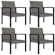 VIDAXL - vidaXL Chaises à manger de jardin lot de 4 Résine tressée Gris - vignette