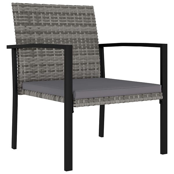 VIDAXL - vidaXL Chaises à manger de jardin lot de 4 Résine tressée Gris - large