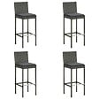 VIDAXL - vidaXL Tabourets de bar de jardin et coussins lot de 4 résine tressée - vignette