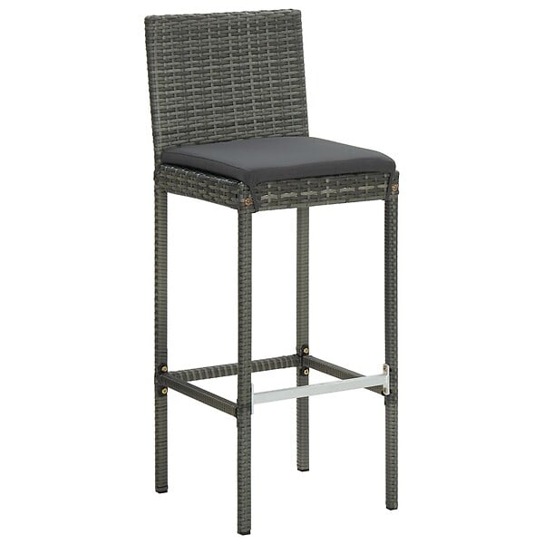 VIDAXL - vidaXL Tabourets de bar de jardin et coussins lot de 4 résine tressée - large
