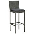 VIDAXL - vidaXL Tabourets de bar de jardin et coussins lot de 4 résine tressée - vignette