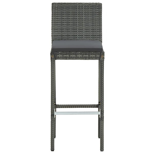 VIDAXL - vidaXL Tabourets de bar de jardin et coussins lot de 4 résine tressée - large