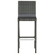 VIDAXL - vidaXL Tabourets de bar de jardin et coussins lot de 4 résine tressée - vignette