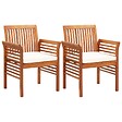 VIDAXL - vidaXL Chaises à manger de jardin et coussins lot de 2 acacia massif - vignette