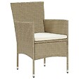 VIDAXL - vidaXL Chaises manger de jardin lot de 2 Résine tressée Beige - vignette