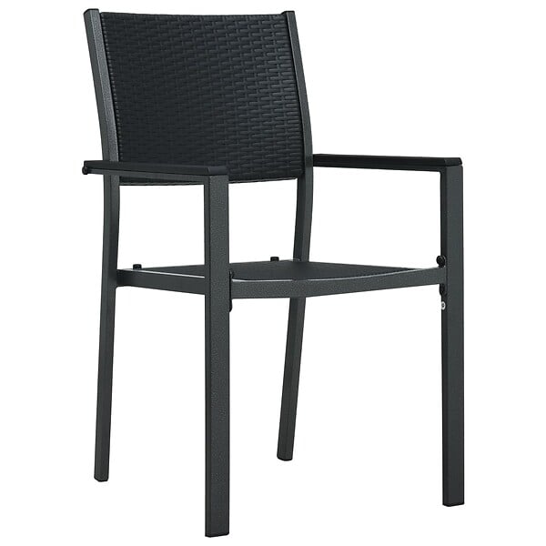 VIDAXL - vidaXL Chaises de jardin lot de 4 Noir Plastique Aspect de rotin - large