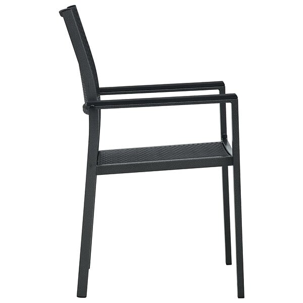 VIDAXL - vidaXL Chaises de jardin lot de 4 Noir Plastique Aspect de rotin - large